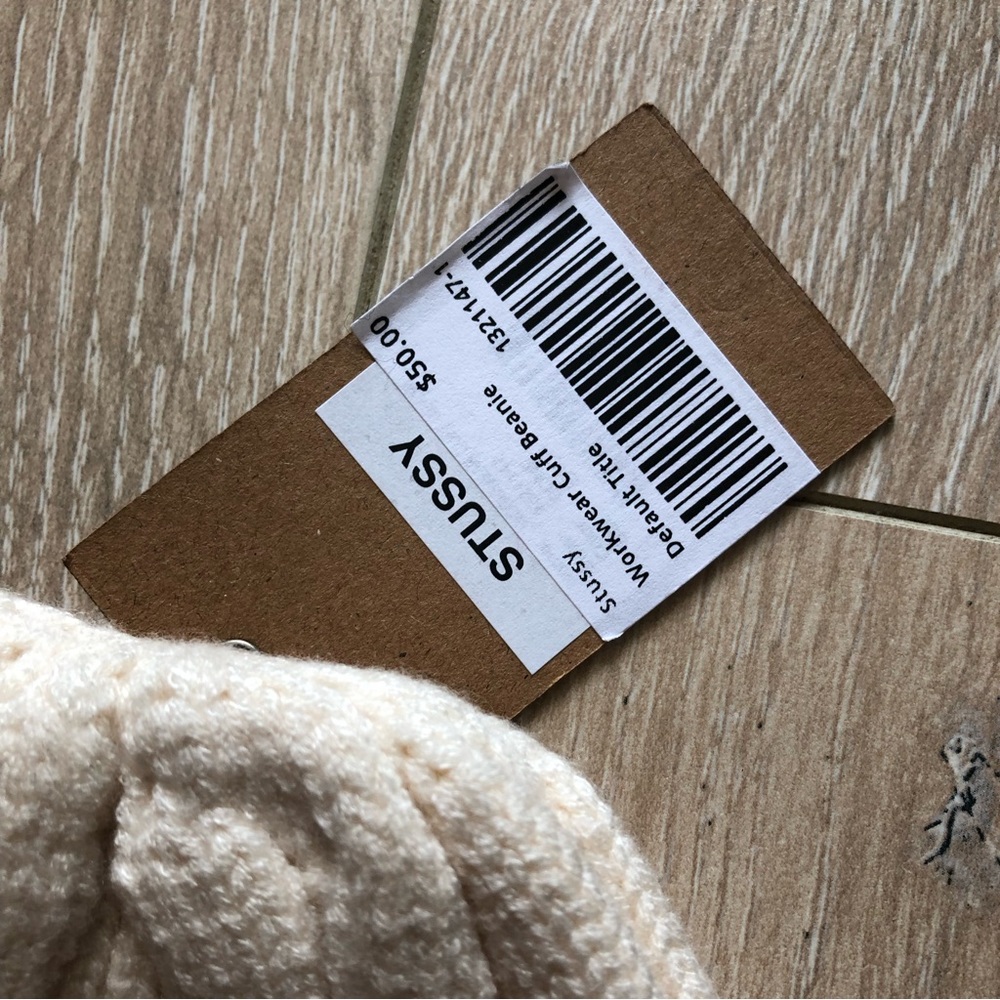 NWT Stussy Workwear Cuff Beanie in Bone - Picture 6 of 8